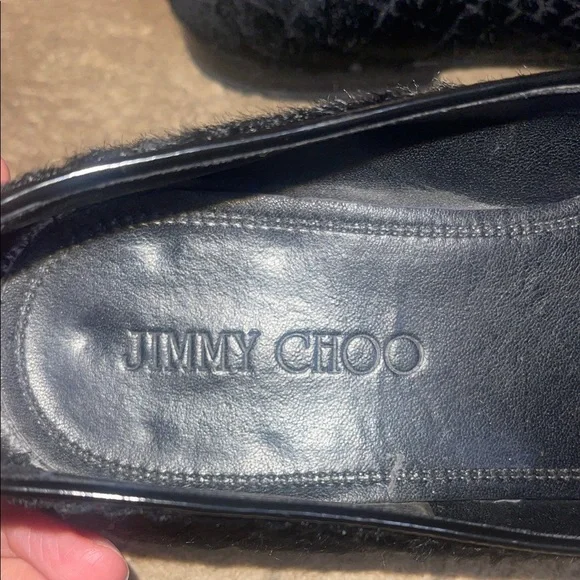 Jimmy Choo Black Textured Loafers